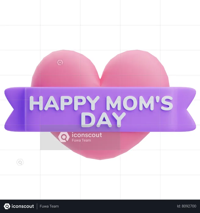 Happy Moms Day  3D Icon