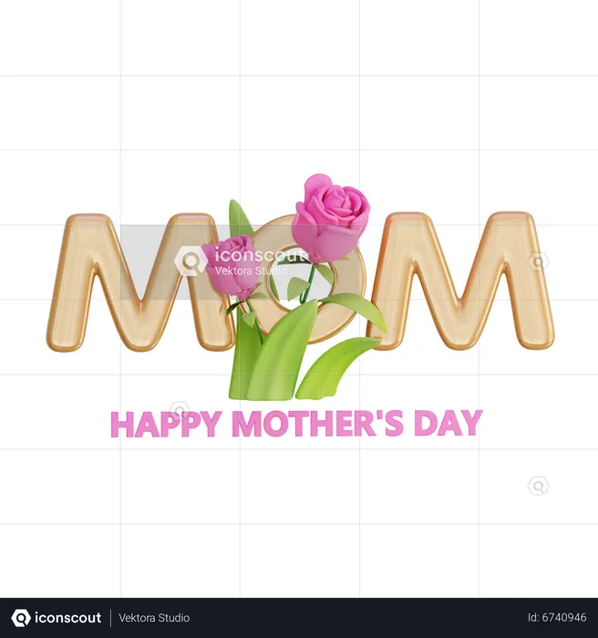 Happy Mother Day Decoration  3D Icon