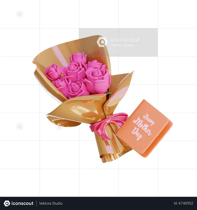 Happy Mother Day Flower Bouquet  3D Icon