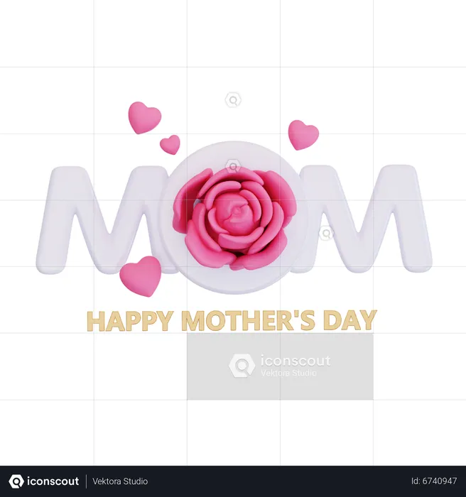 Happy Mothers Day  3D Icon