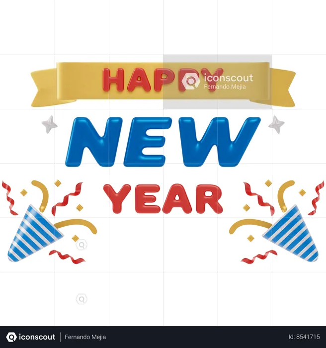 Happy New Year  3D Icon