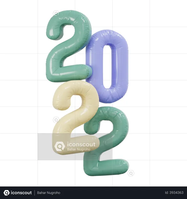 Happy New Year 2022  3D Illustration