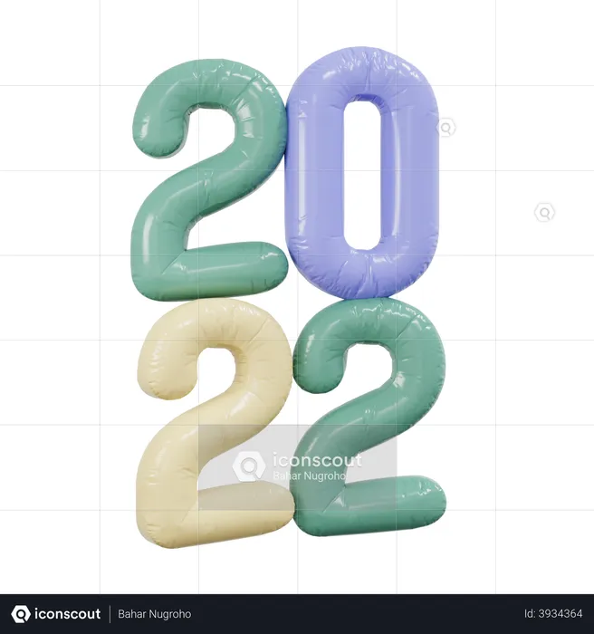 Happy New Year 2022  3D Illustration