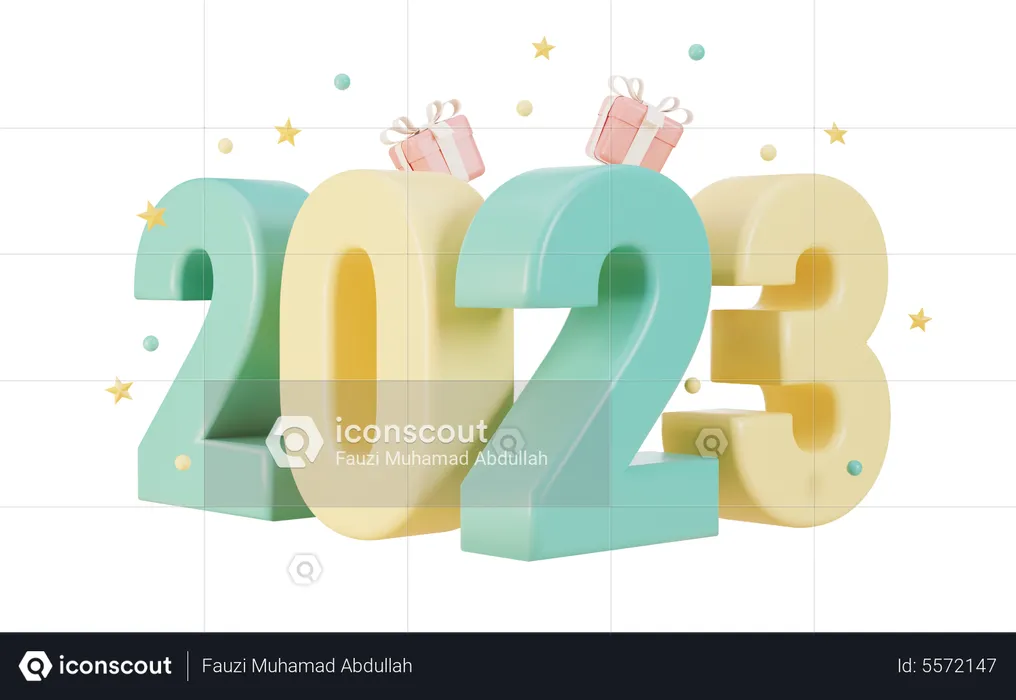 Happy New Year 2023  3D Illustration