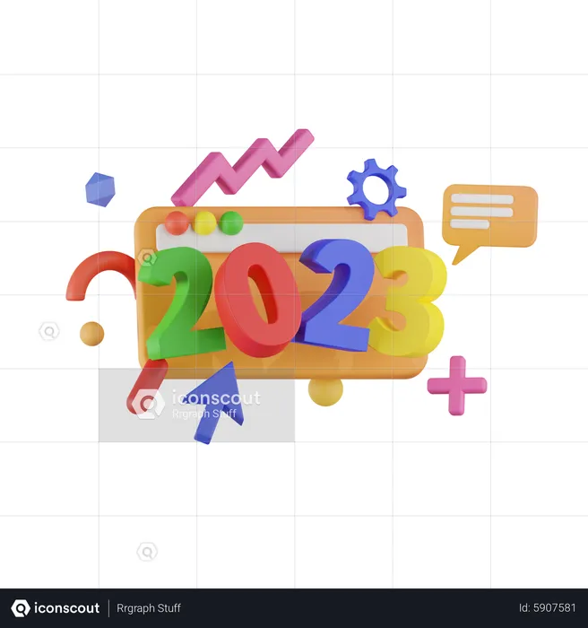 Happy New Year 2023  3D Icon
