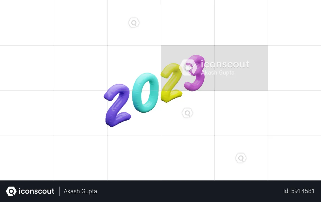 Happy new year 2023  3D Icon