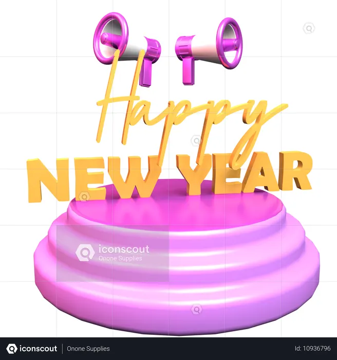 Happy New Year  3D Icon