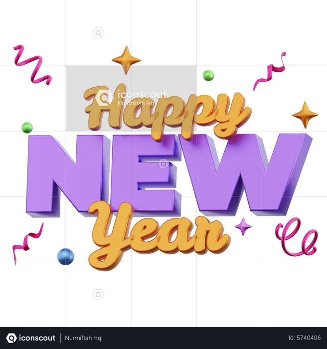 Happy New Year  3D Icon