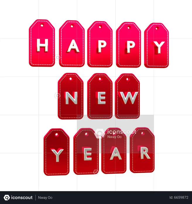 Happy New Year  3D Icon