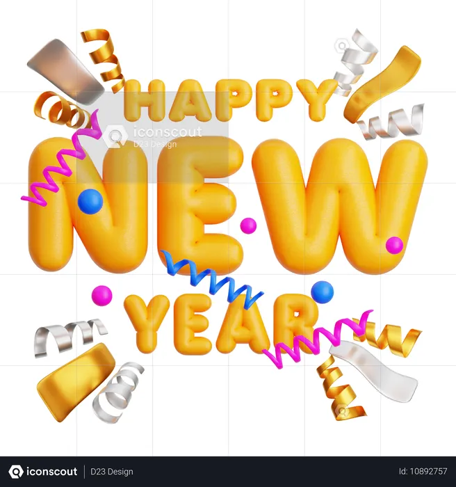 Happy New Year  3D Icon