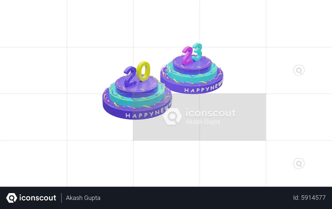 Happy new year  3D Icon