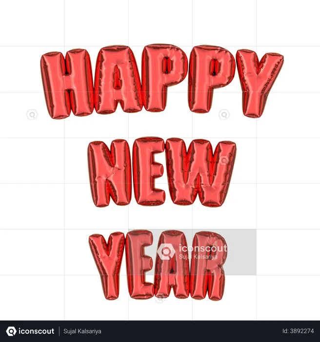 Happy New Year  3D Illustration