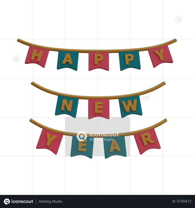 Happy new year  3D Icon
