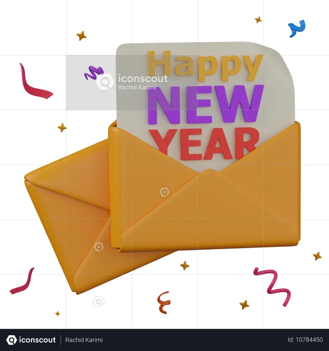 Happy new year lettre  3D Icon