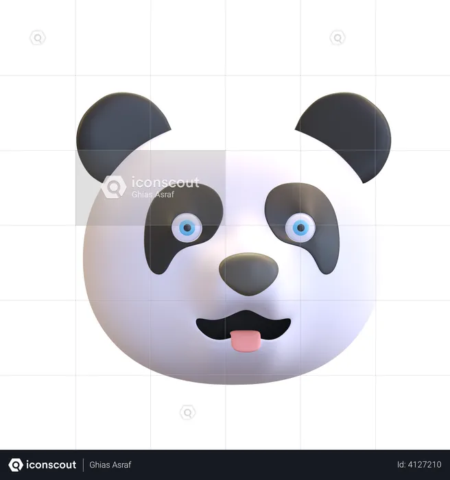Happy panda Emoji 3D Illustration