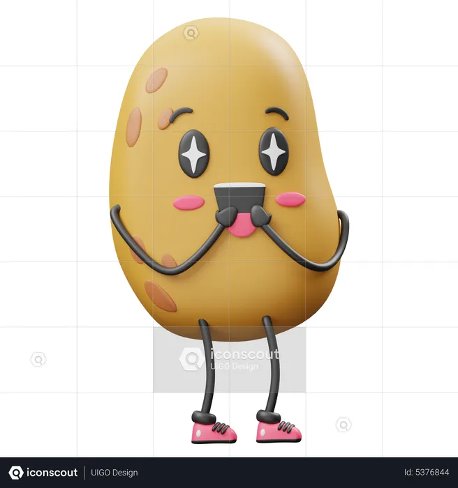 Happy Potato  3D Icon