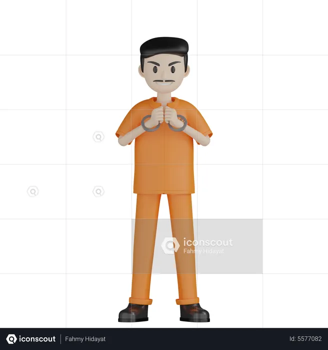 Happy Prisoner  3D Illustration