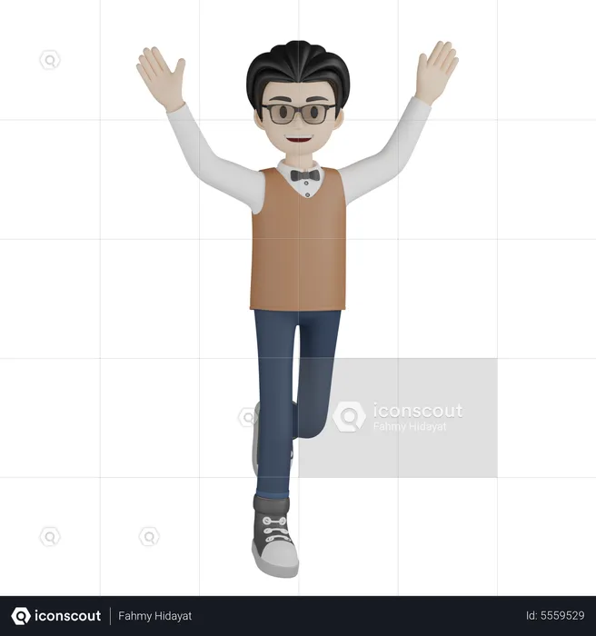 Happy Professor  3D Illustration