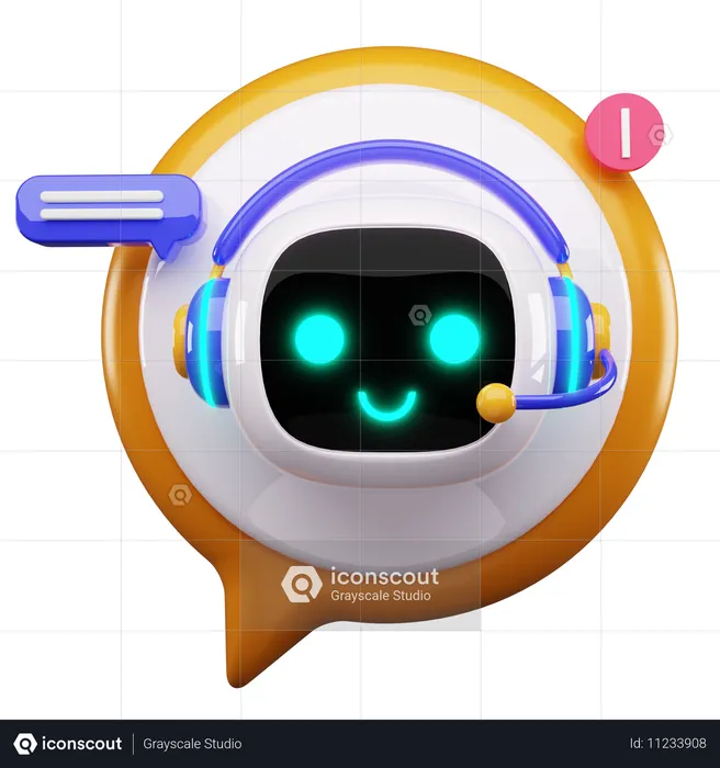 Happy Robot  3D Icon