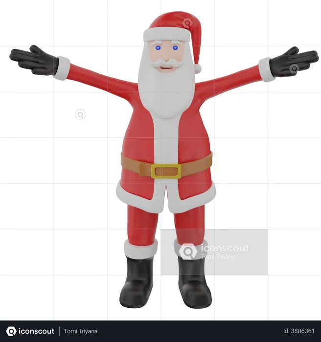 Happy Santa Claus  3D Illustration