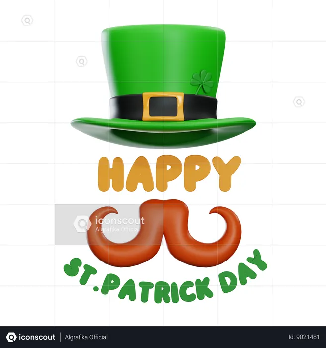 Happy St Patrick Day  3D Icon