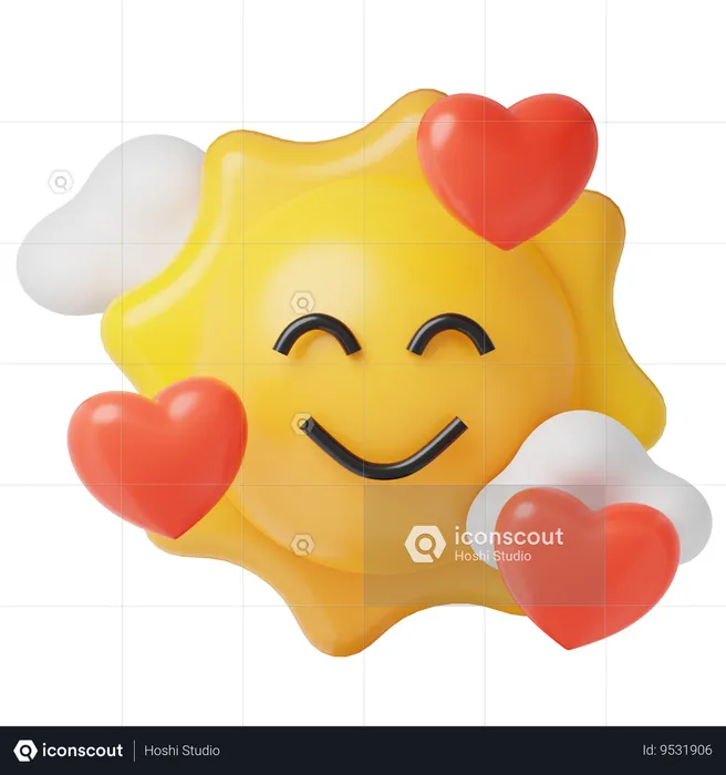 Happy Sun Emoji 3D Icon