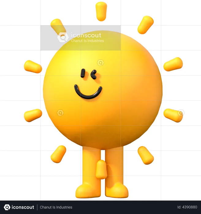 Happy Sun  3D Illustration