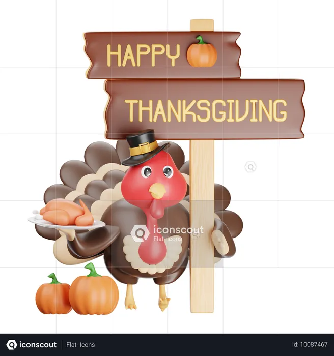 Happy Thanksgiving  3D Icon