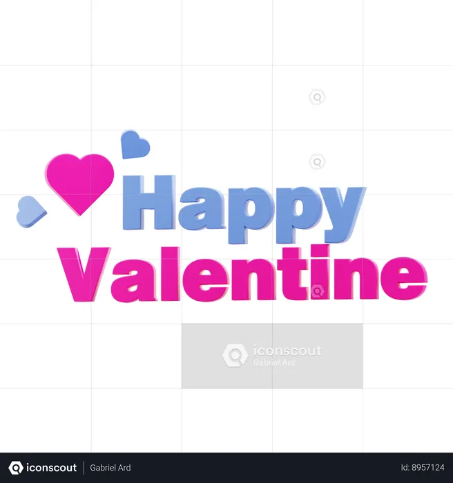 Happy Valentine  3D Icon