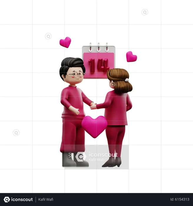 Happy valentines day  3D Illustration