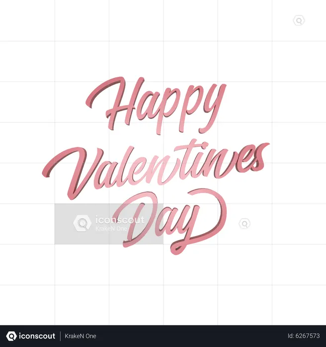 Happy Valentines Day  3D Icon