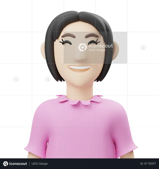 Happy Woman  3D Illustration