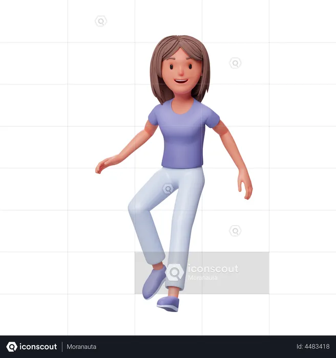 Happy woman floating in air  3D Illustration