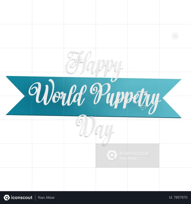 Happy World Puppetry Day  3D Icon