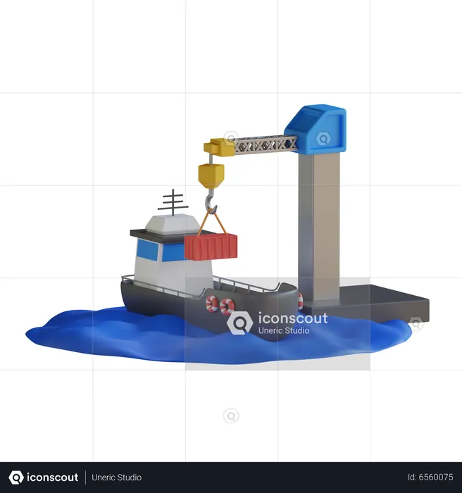 Harbor Crane  3D Icon
