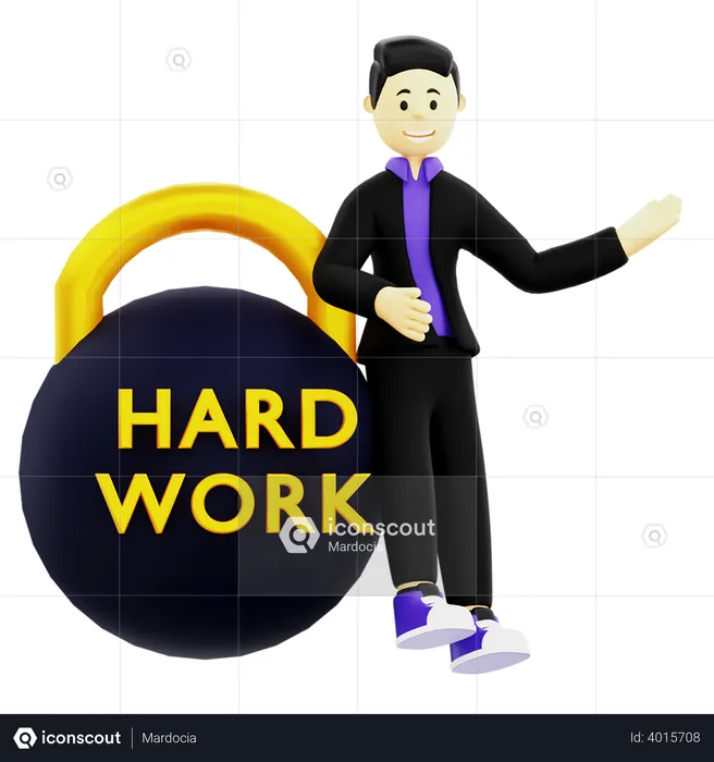 Hardworking businessman  3D Illustration