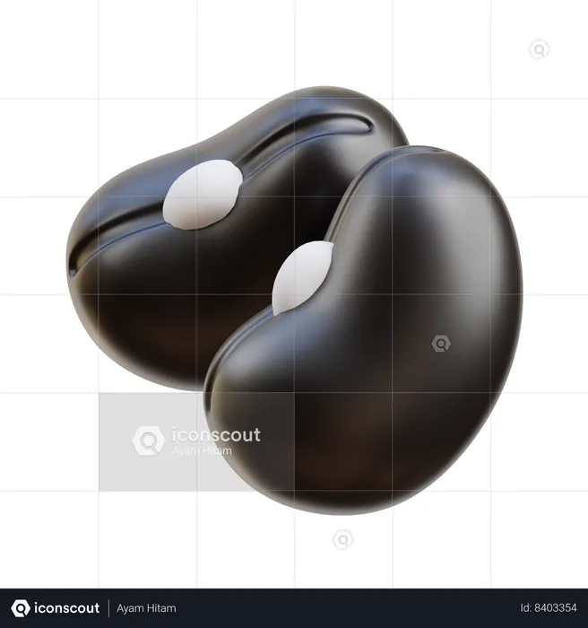 Haricots noirs  3D Icon