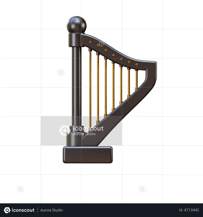 Harp  3D Illustration