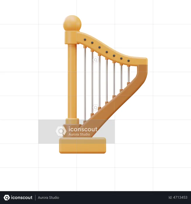 Harp  3D Illustration