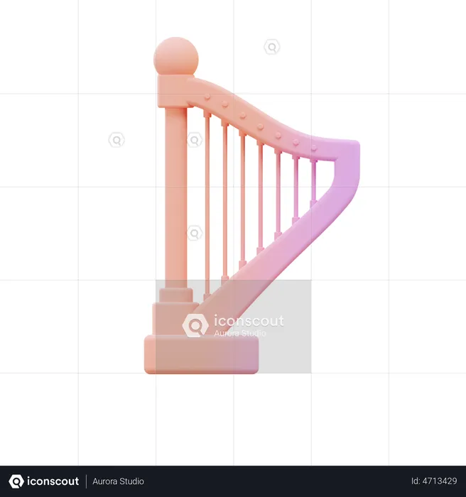 Harp  3D Illustration
