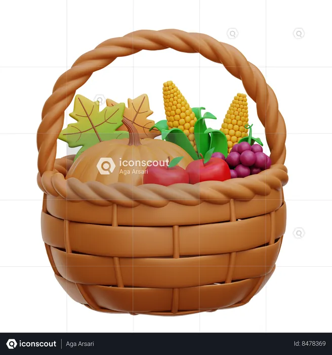 Harvest Basket  3D Icon