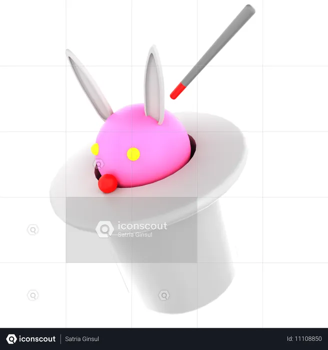 Hase in Mütze  3D Icon