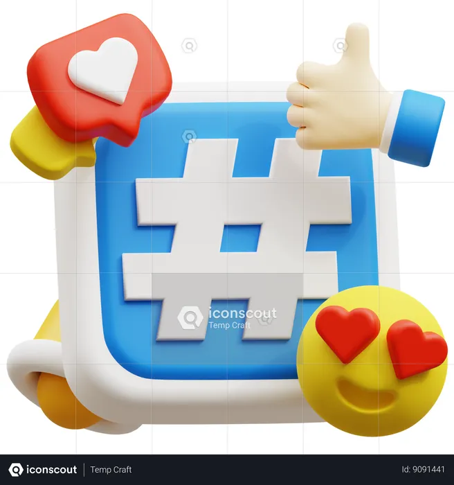 Hashtag  3D Icon