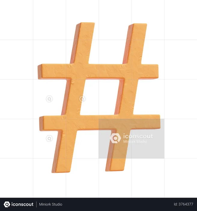 Hashtag Logo 3D Logo