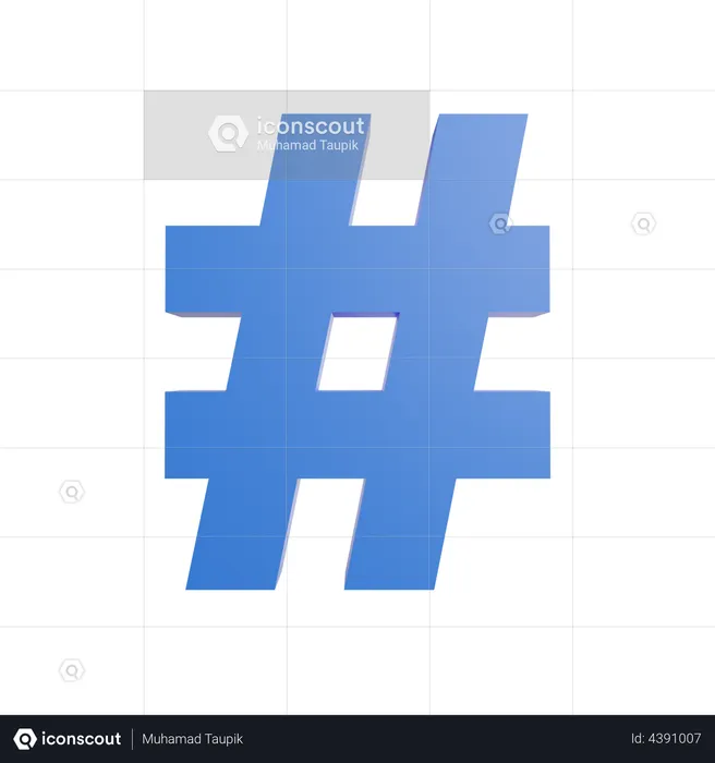 Hashtag  3D Illustration