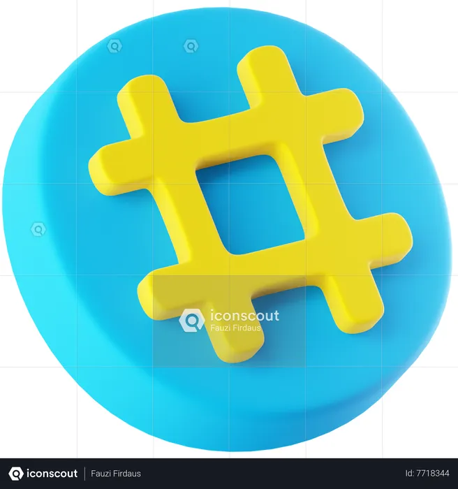 Hashtag Logo 3D Icon