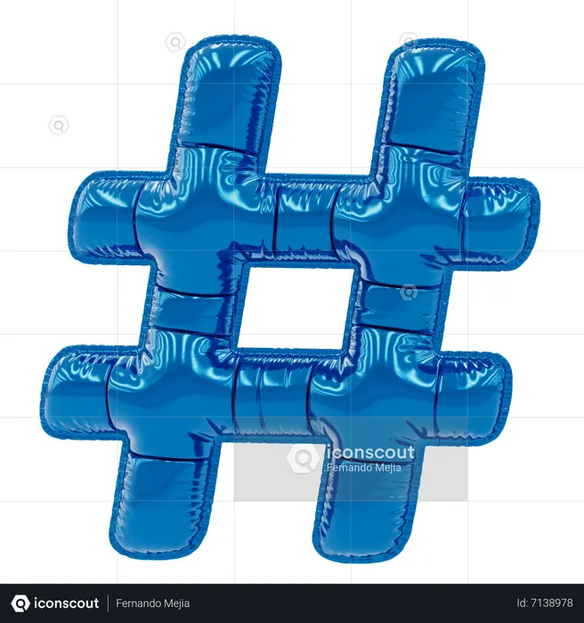 Hashtag Balloon  3D Icon
