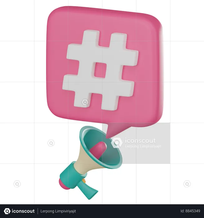 Hashtag Marketing  3D Icon