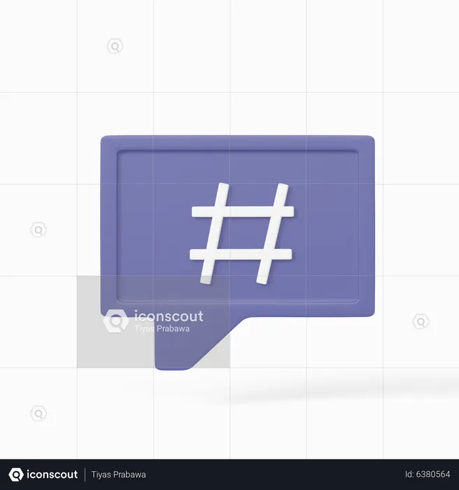 Mensaje hashtag  3D Icon