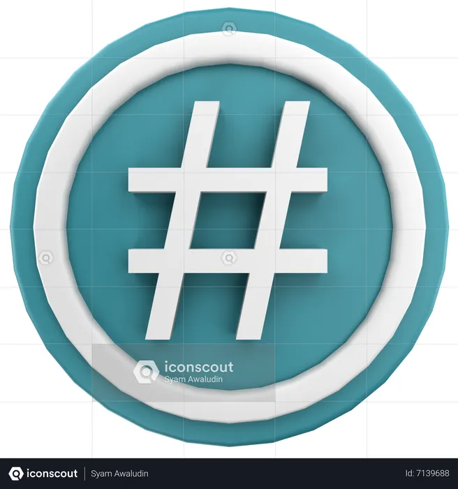 Sinal de hashtag  3D Icon